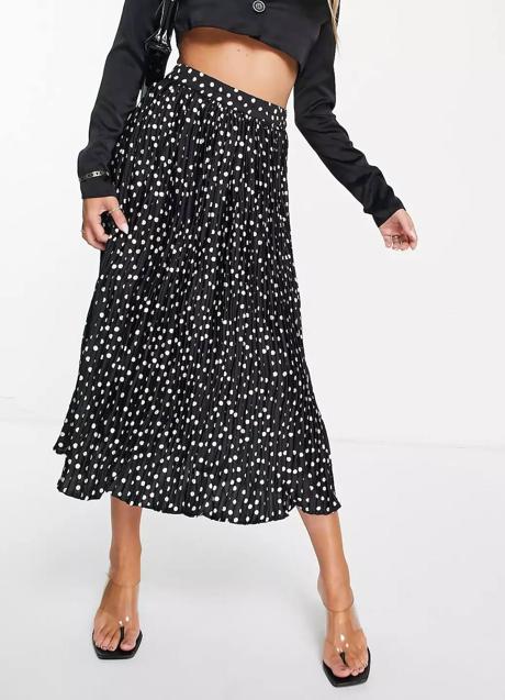 Imagen - Falda midi fluida con print de lunares