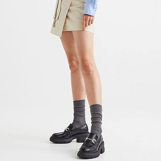 Mocasines de tacón bajo con suela track