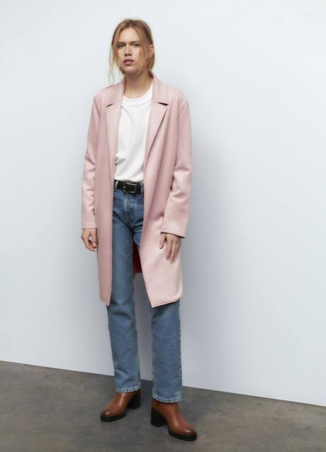 Imagen - Abrigo efecto ante rosa claro