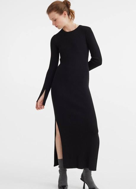 Imagen - Vestido midi de punto con aberturas en el bajo