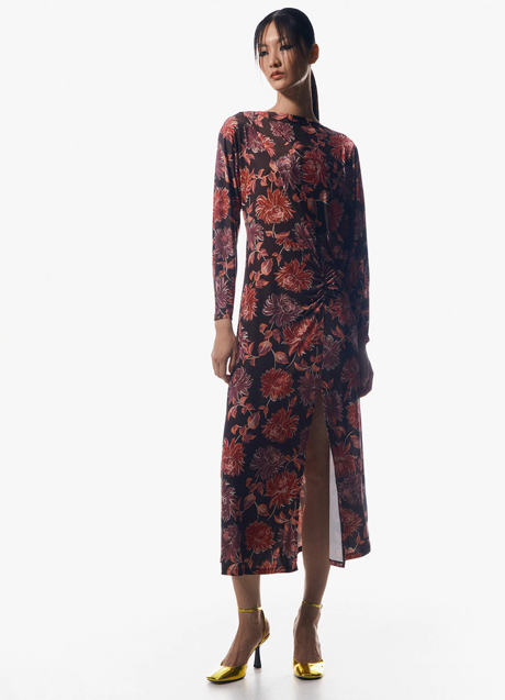 Imagen - Vestido estampado de gasa con manga de capa de Sfera