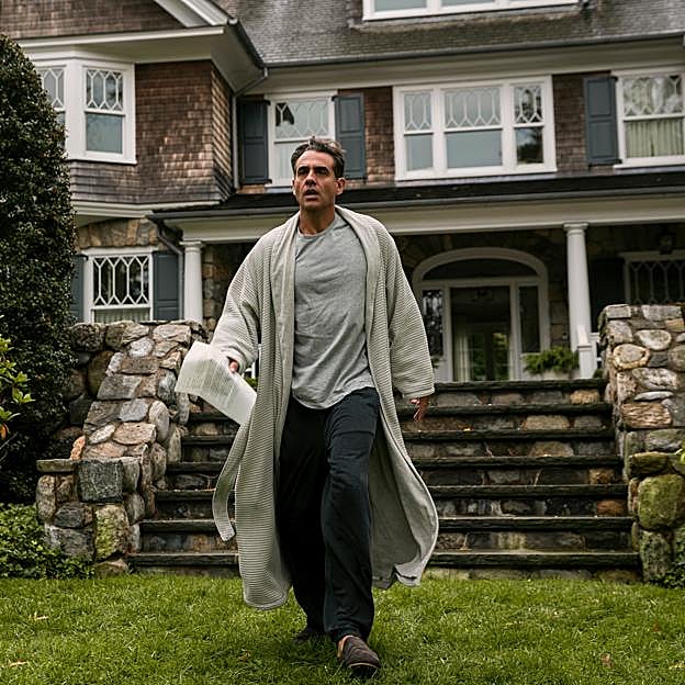 Bobby Cannavale como Dean con una carta en sus manos. 