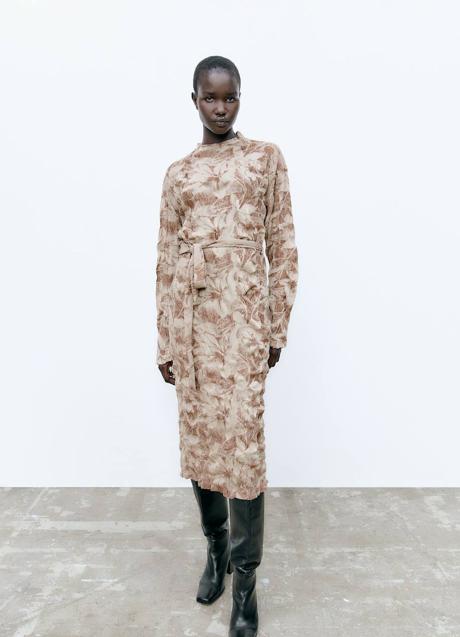 Imagen - Vestido jacquard con efecto arrugado