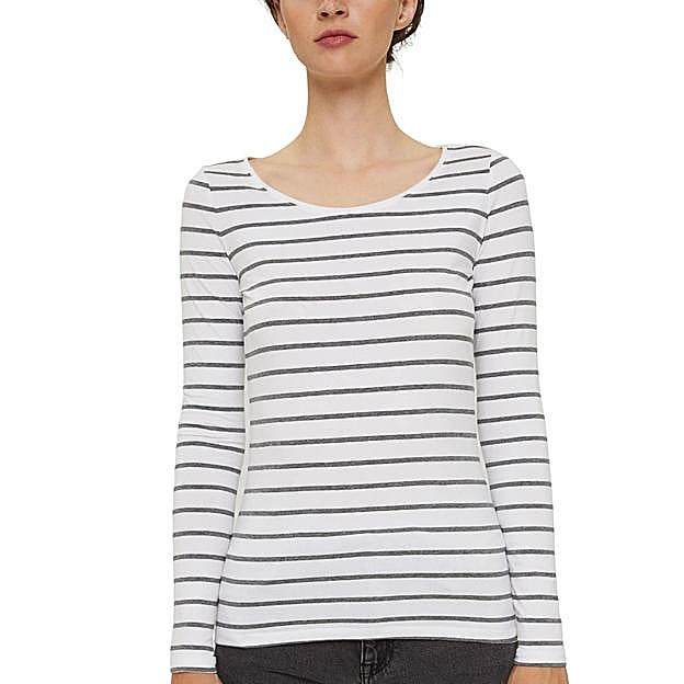 Camiseta de manga larga con estampado de rayas de Esprit.