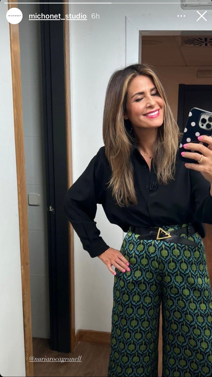 Imagen - Nuria Roca con pantalones de la frima española Michonet. Foto: @michonet_studio.