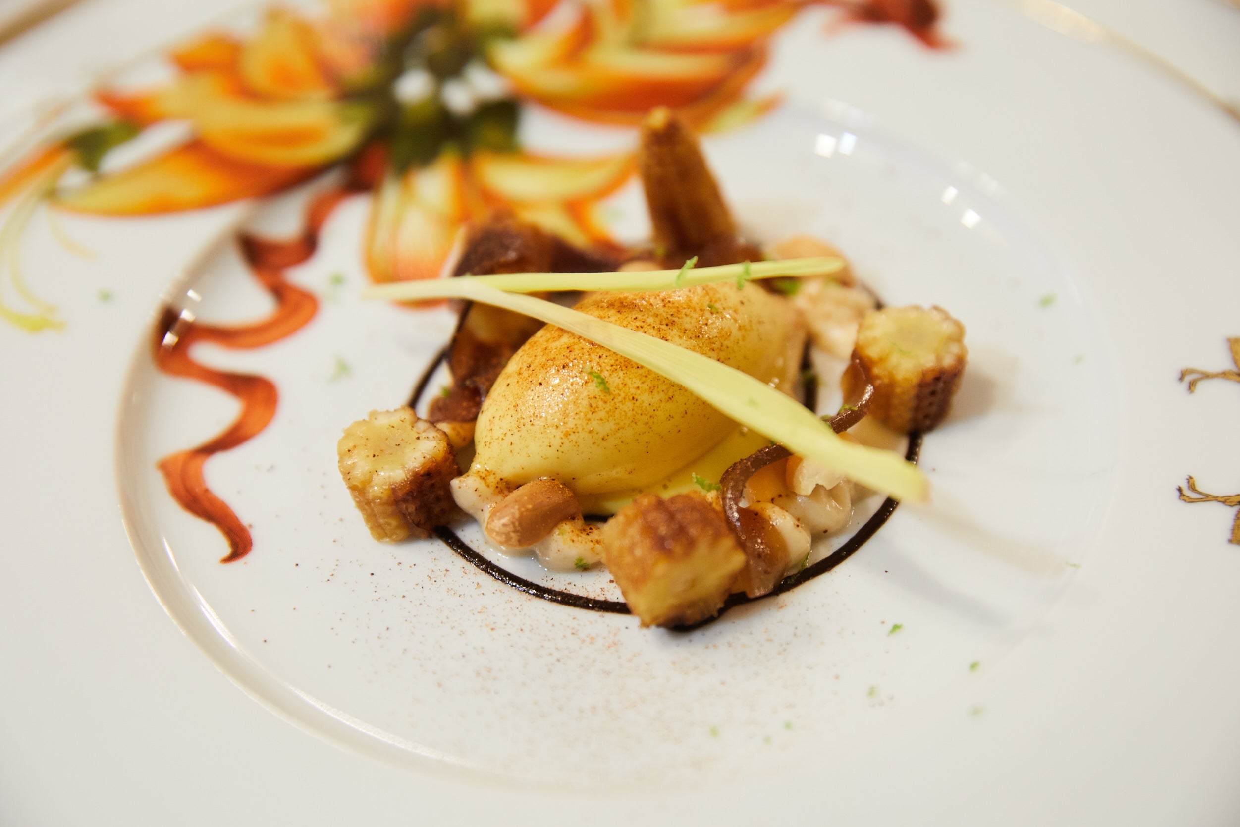 Maíz dulce a la parrilla, el postre elaborado por Carito Lourenço, del restaurante valenciano Fierro, con una estrella Michelin.