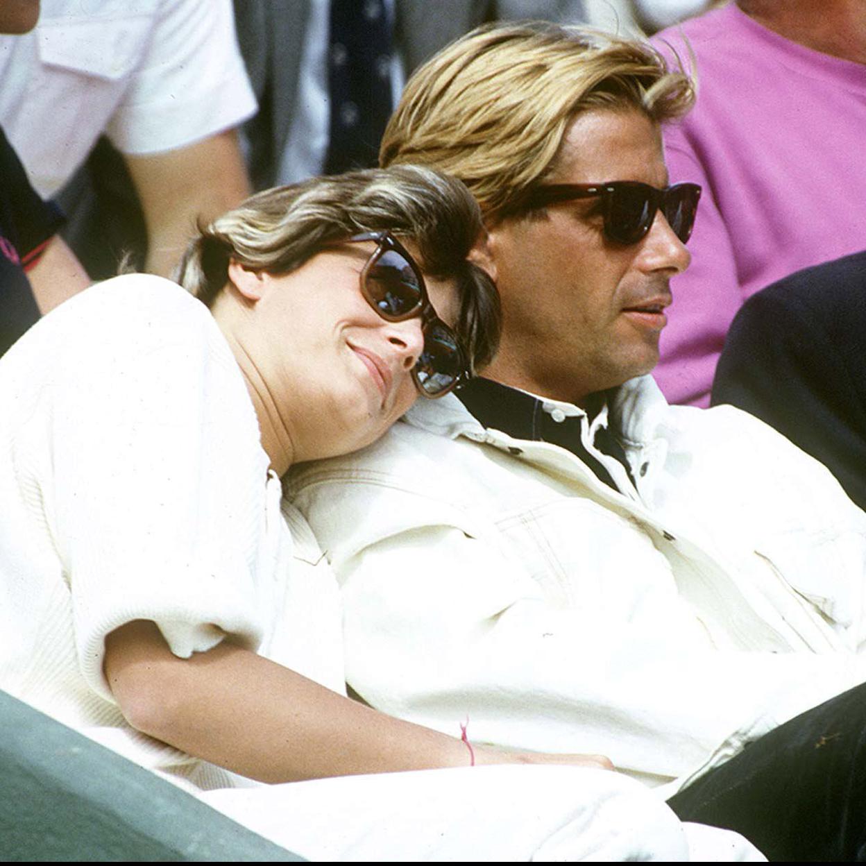 Estefanía de Mónaco y Mario Oliver en una imagen de 1987 en Roland Garros 