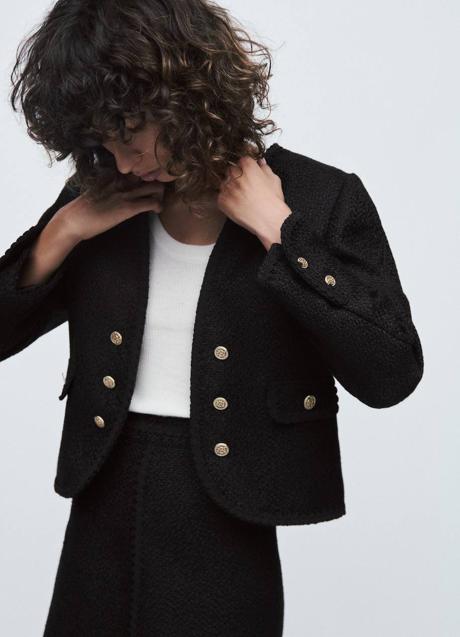 Imagen - Traje de tweed negro con pasamaneria