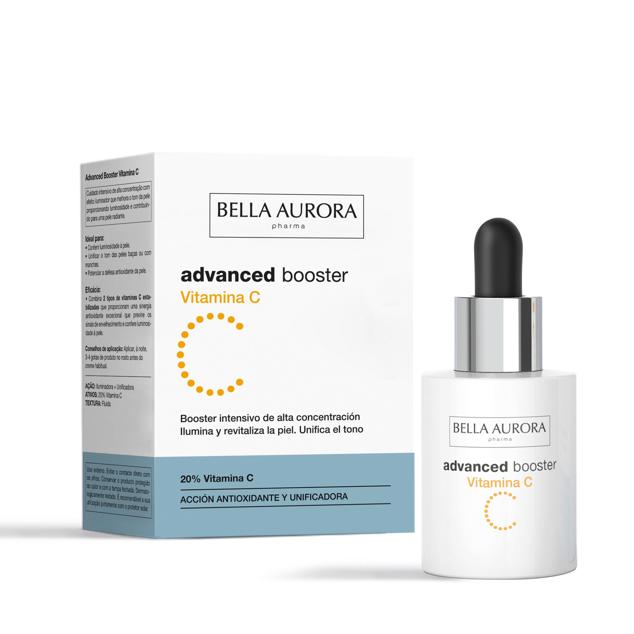 Sérum facial concentrado mediante un cocktail de vitaminas que consigue aportar luminosidad al cutil al instante. Es de Bella Aurora. Precio: 26,88 €. Cómpralo aquí