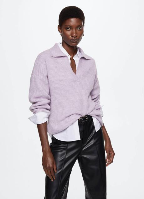 Imagen - Jersey con cuello polo lila