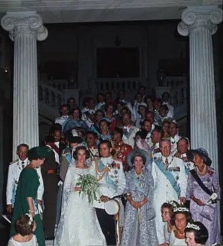 En 1964, meses después de convertirse en rey,  contrajo matrimonio con Ana María de Dinamarca  en la Catedral de la Asunción de Santa María en Atenas, donde mismo se casaron don Juan Carlos y doña Sofía, por el método ortodoxo. 