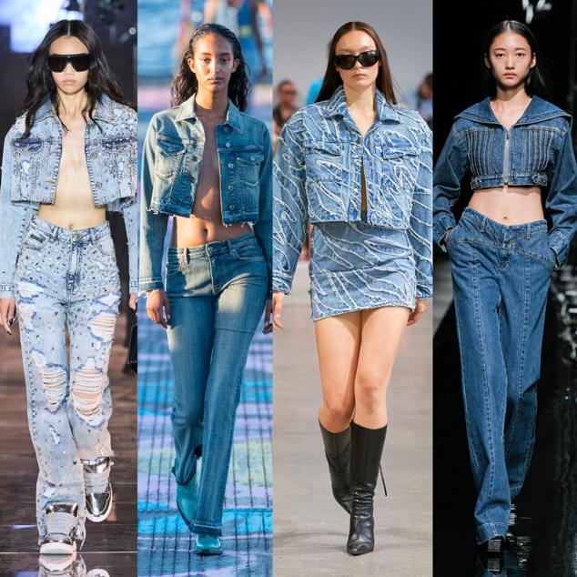 La prenda favorita para unirte a esta tendencia es, sin ninguna duda, la chaqueta vaquera cropped. La hemos visto sobre las pasarelas gracias a firmas como Philipp Plein, Ganni, Gestuz y Fetico.