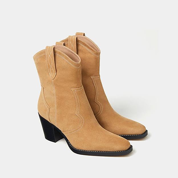 Botines cowboy efecto serraje