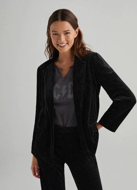 Imagen - Blazer de terciopelo negro con brillos