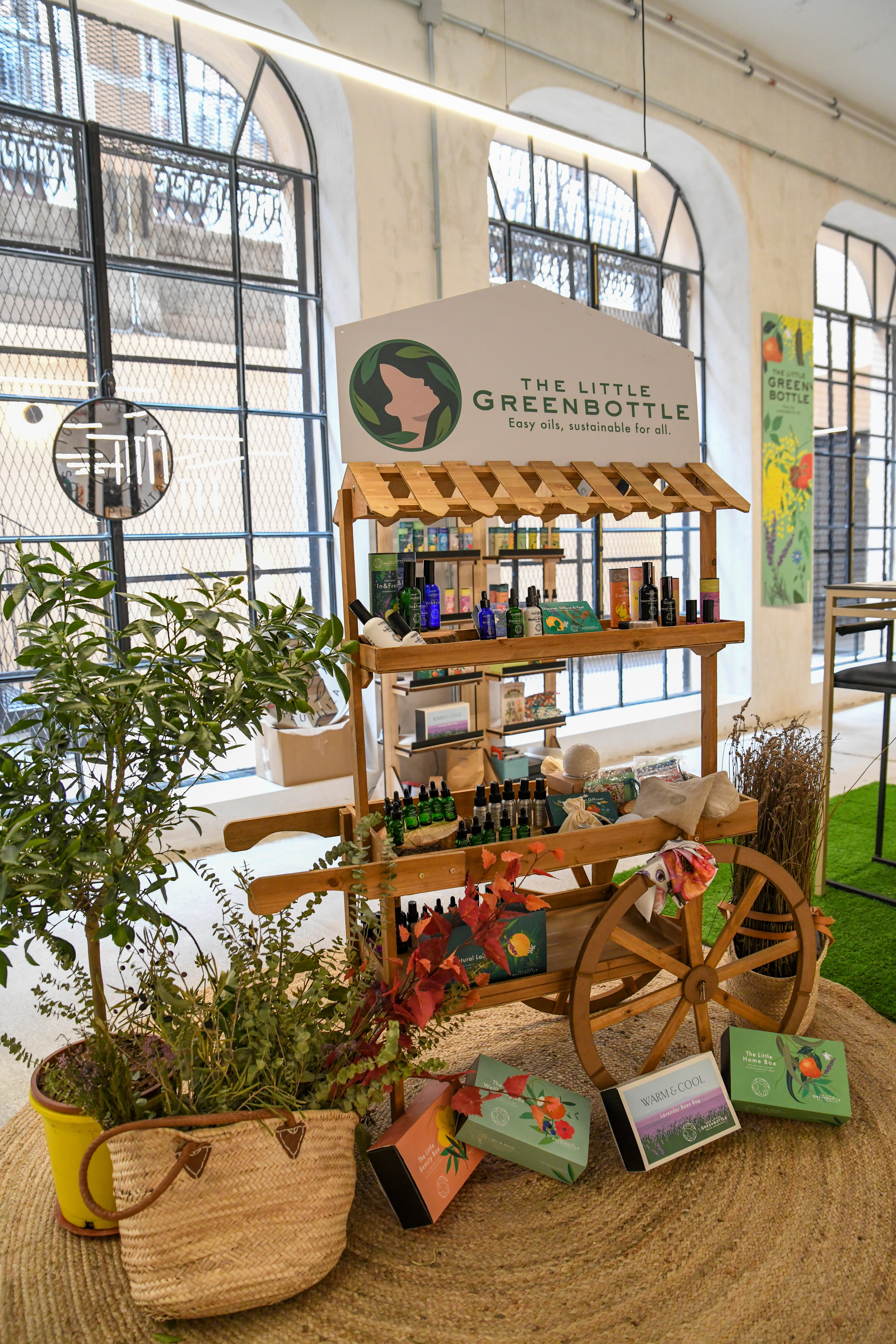Stand Green Bottle, exposición de sus productos healthy home.