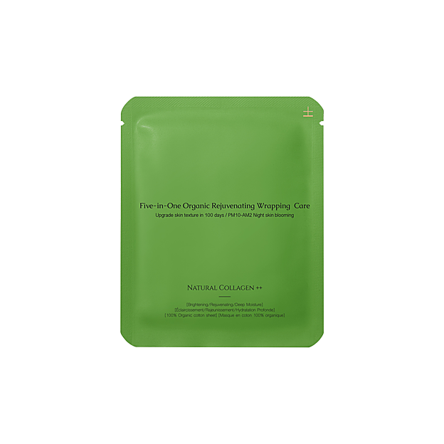Mascarilla facial Natural Collagen de Five-in-One Organic Radiance Wrapping Care(18 euros).