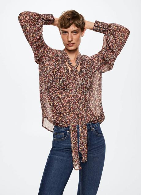 Imagen - Blusa con lazada y estampado de flores