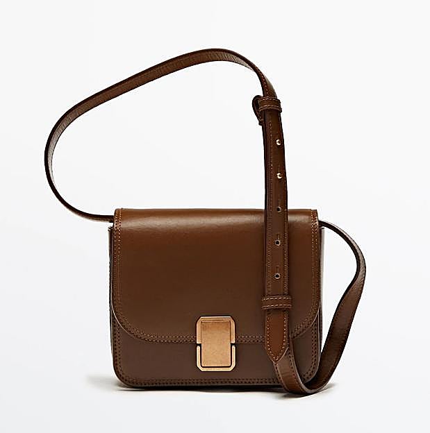 Bolso bandolera de piel de Massimo Dutti