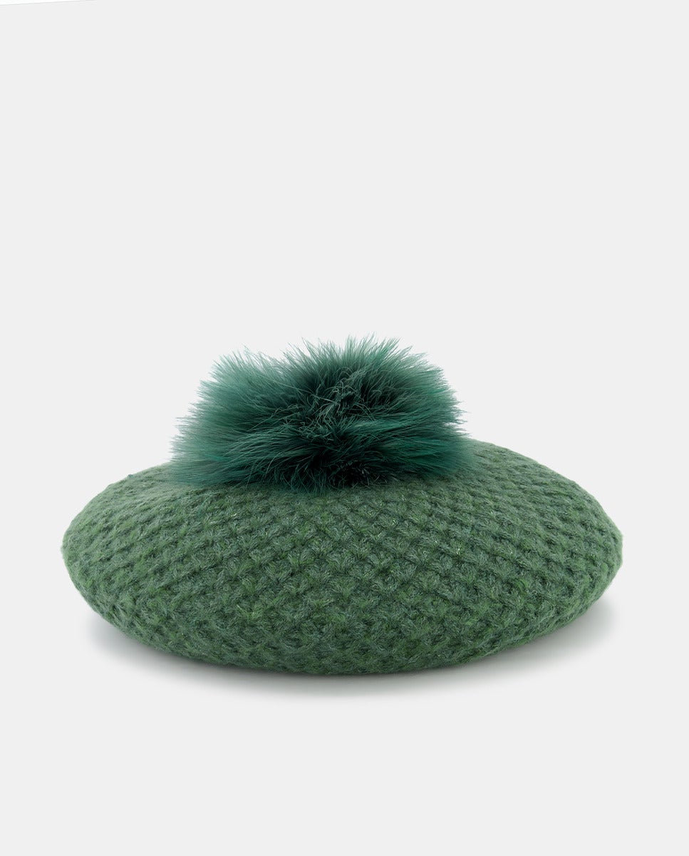 Boina de color verde con pompon de Latouche.