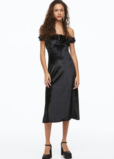 Imagen - Vestido midi de terciopelo negro