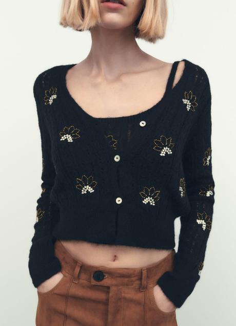 Imagen - Conjunto de punto bordado con abalorios de Zara. Foto: Zara.