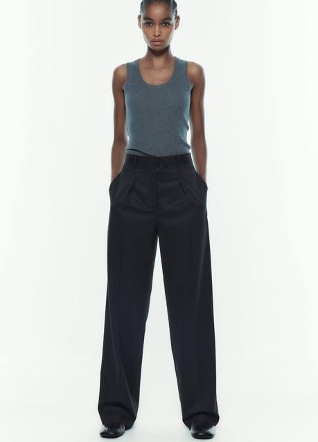 Imagen - Pantalones de traje wide leg con raya diplomática