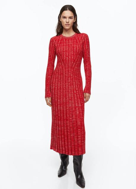 Imagen - Vestido de punto brillante rojo