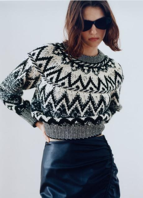 Imagen - Jersey de punto jacquard de Zara, 29,95€.