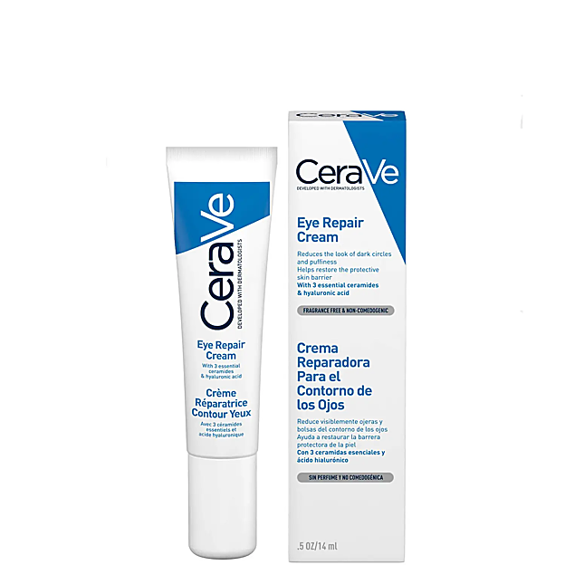 Crema reparadora de contorno de ojos de CeraVe.