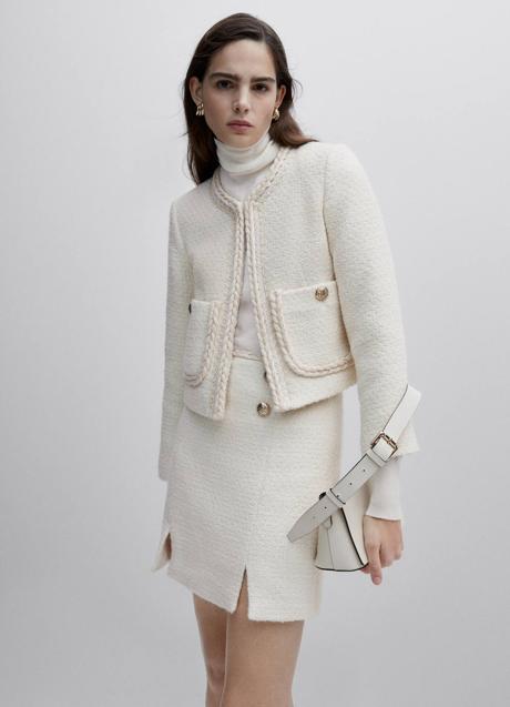 Imagen - Conjunto de chaqueta y falda en tejido de tweed