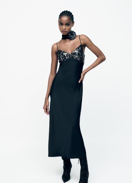 Imagen - Vestido lencero de lentejuelas de Zara, 39,95€.