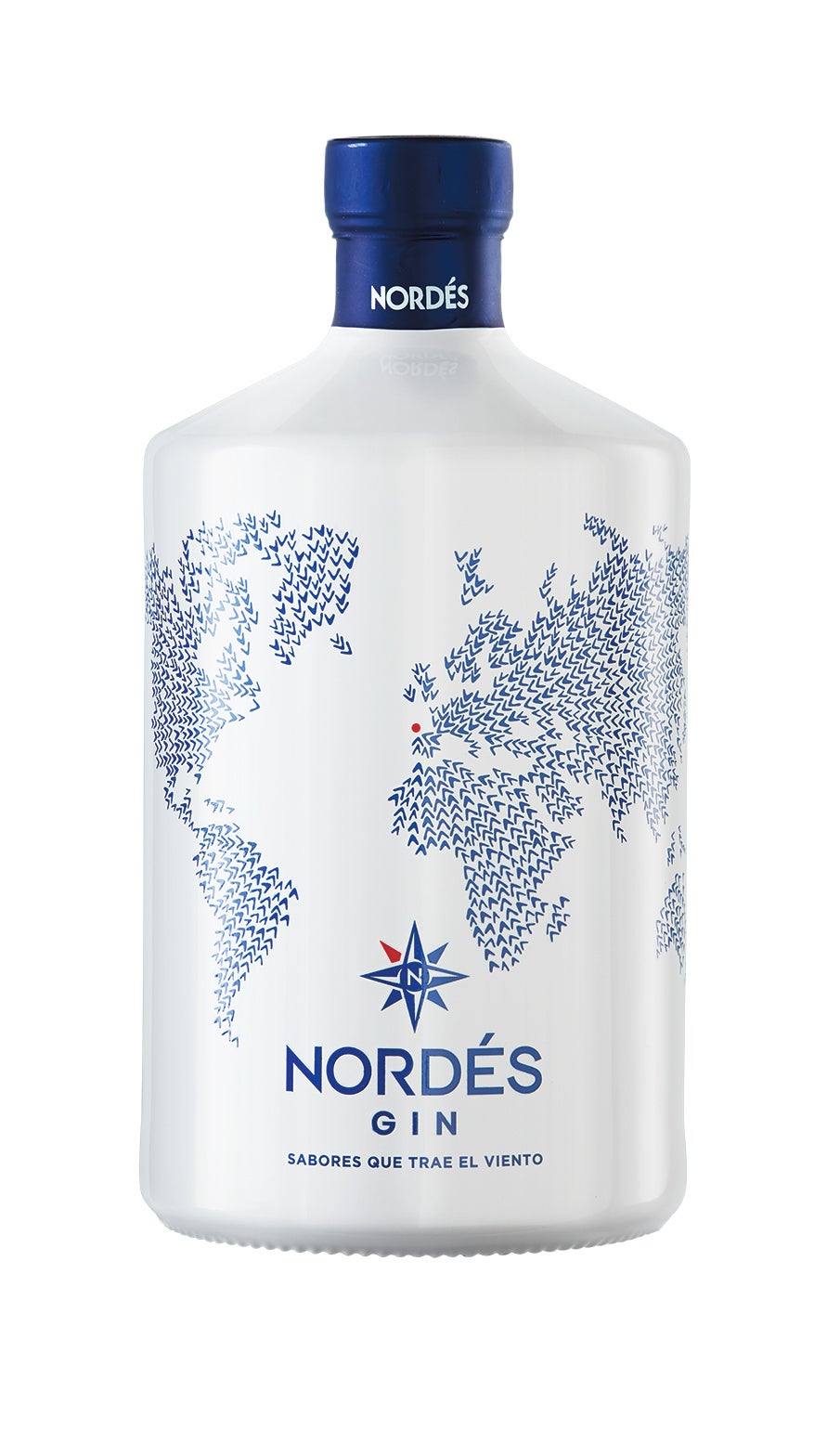 La botella inspirada en la cerámica de Sargadelos revela el origen gallego de Nordés, la primera Atlantic Galician Gin, una ginebra top en cuya fórmula hay notas de uva albariño (25 €).