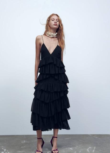 Imagen - Vestido negro con volantes