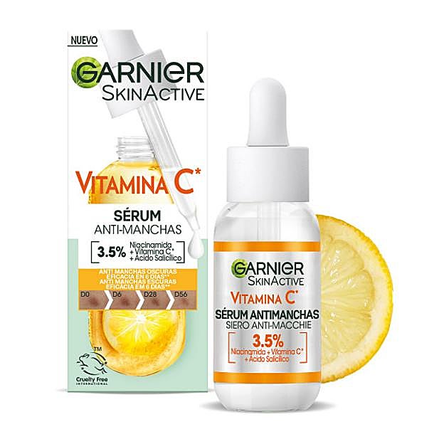 Skin Active Sérum Antimanchas con Vitamina C de Garnier.