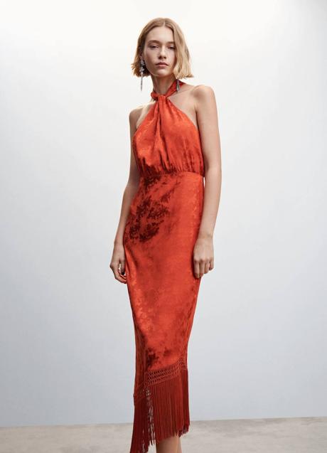 Imagen - Vestido midi rojo con flecos