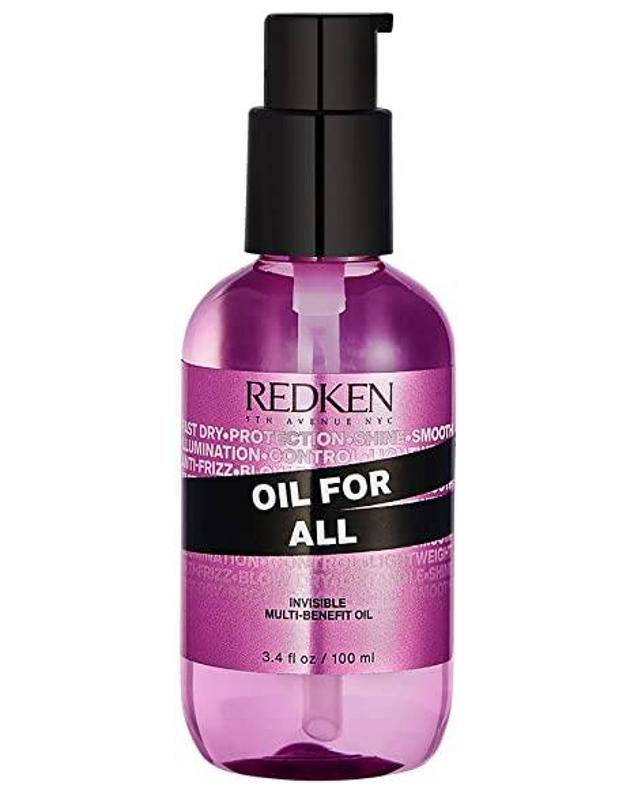 Oil for All de Redken es un aceite versátil diseñado para suavizar, perfeccionar e hidratar el pelo fino, sin aportar pesadez, grasa o textura indeseada. Deja un acabado sedoso, luminoso y recupera la salud de la melena, mientras protege del calor, controla el encrespamiento o ayuda a mejorar el peinado. Además, la melena sigue gozando de movilidad, sin apelmazarse, pero fortalecida y más elástica.