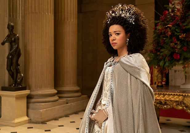 Queen Charlotte. India Ria Amarteifio as Young Queen Charlotte in episode 101 of Queen Charlotte. Cr. Liam Daniel/Netflix © 2022