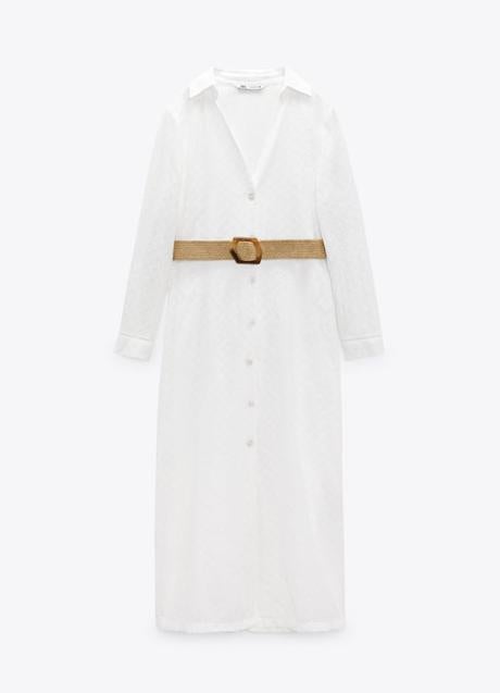 Imagen - El vestido blanco camisero de Zara.