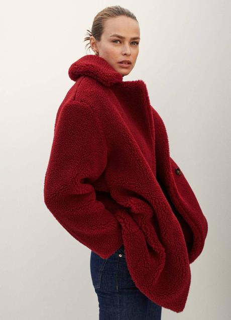 Imagen - Abrigo de borreguillo rojo