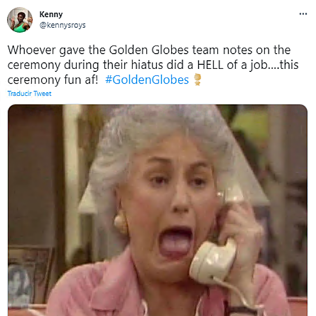 Meme de los discursos en los Globos de Oro 2023