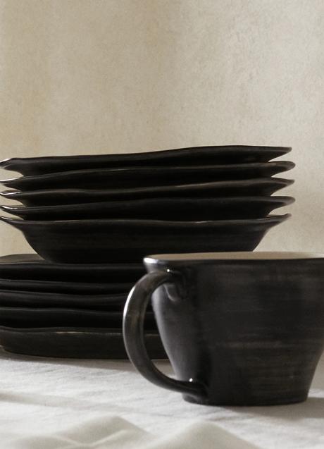 Imagen - Vajilla Gres con espiral negra