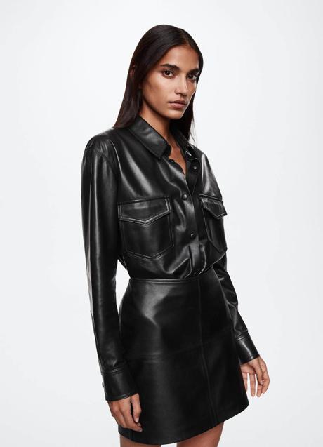 Imagen - Sobrecamisa de piel color negro