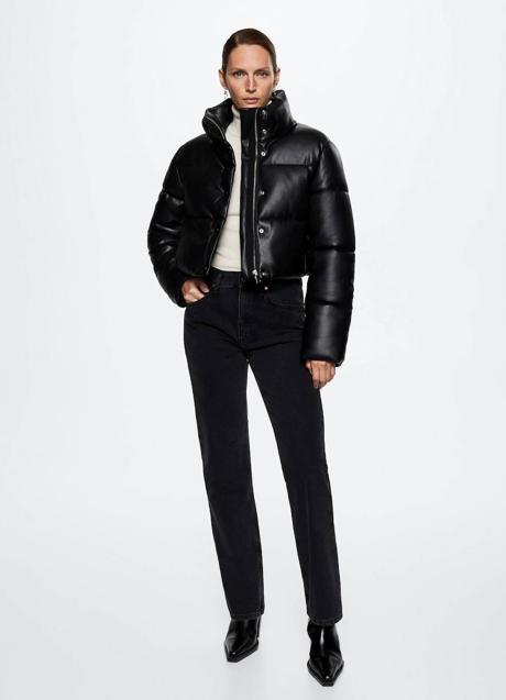 Imagen - Abrigo acolchado cropped en efecto piel