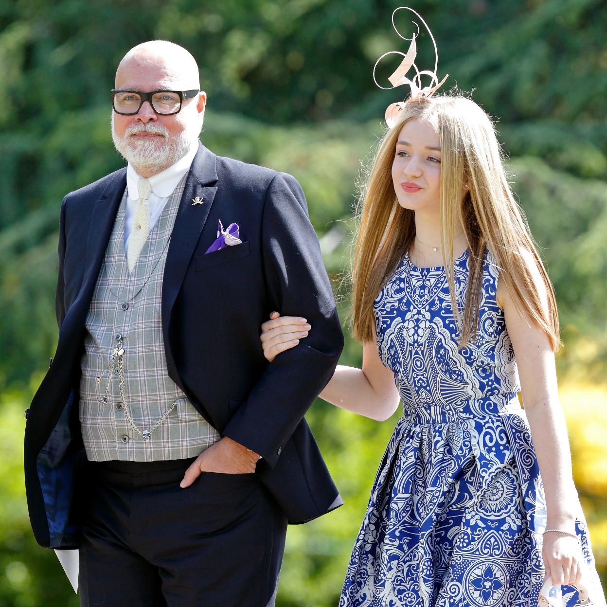 Gary Goldsmith en la boda de Pippa Middleton del brazo de su hija Tallulah.