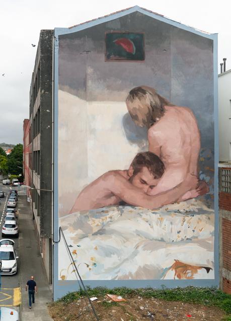 Imagen - La sandía de Joe, pintado por Alba Fabre en Carballo (A Coruña).