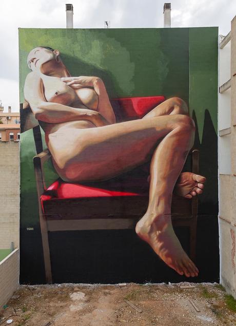 Imagen - Mural realizado por Sabotaje al montaje durante el festival ArtAlberic 2022.