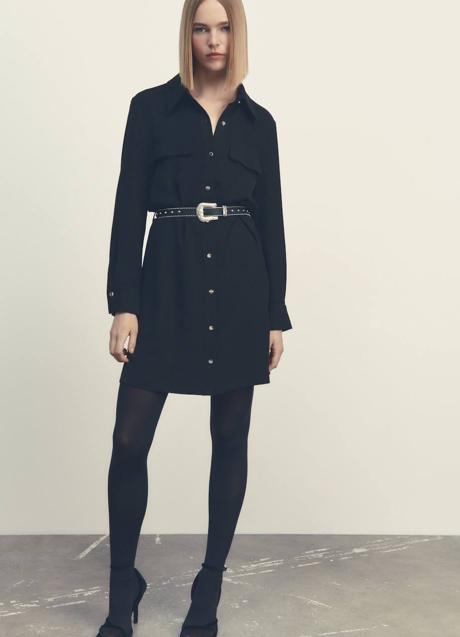 Imagen - Vestido negro camisero