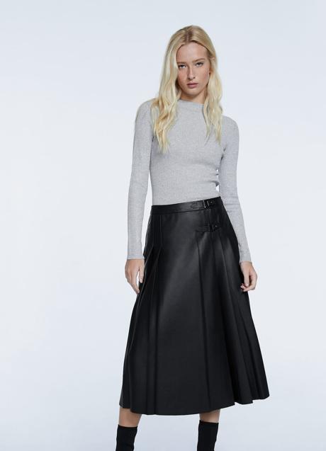 Imagen - Falda midi de tablas de Stradivarius, 29,95€.