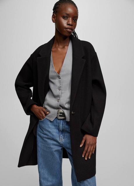 Imagen - Abrigo negro de Pull&Bear