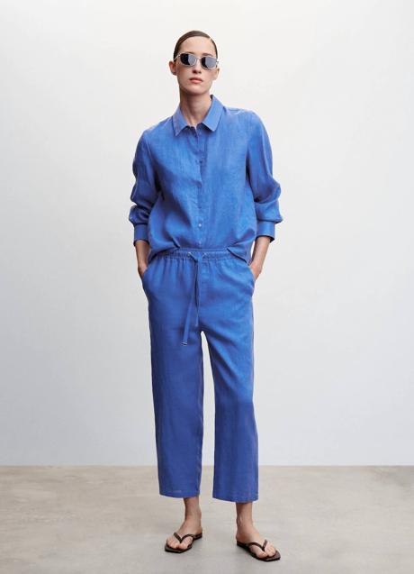 Imagen - Pantalón de lino azul